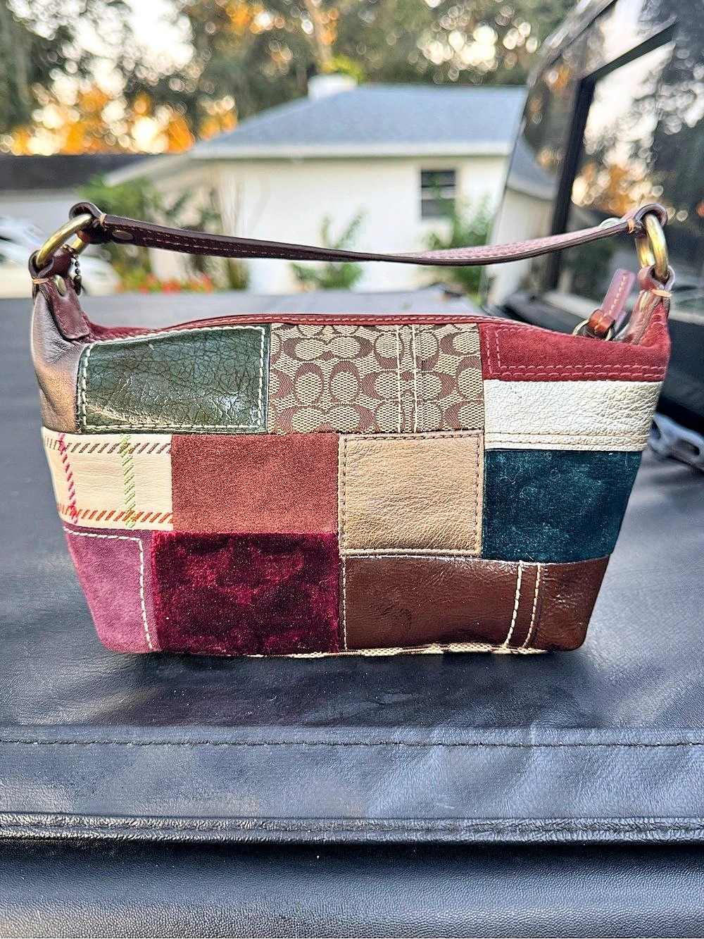 Coach Holiday Patchwork Demi Hobo Multicolor Shoulder Bag - Picture 9 of 16